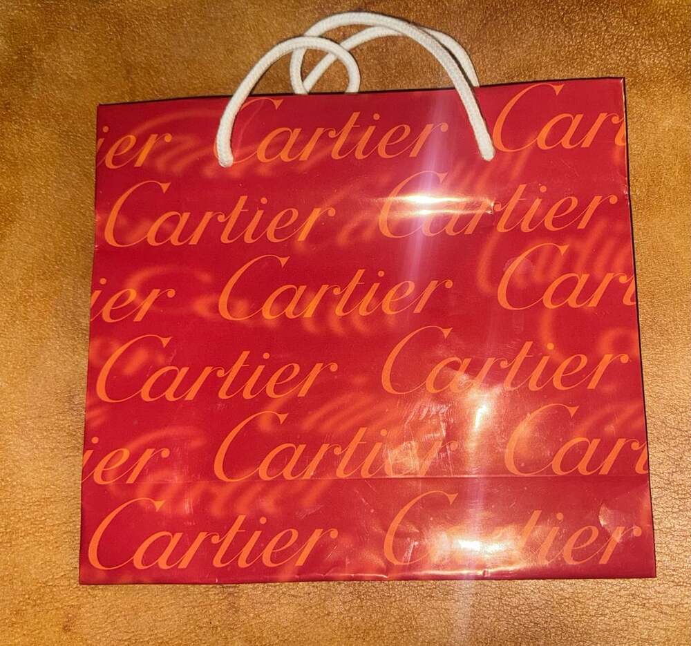 Cartier Red Luxury Shopping Gift Paper Bag with White Rope Handles